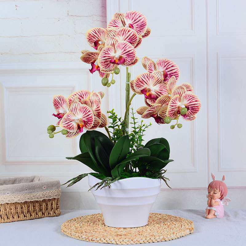 厂家 手感蝴蝶兰3D打印仿真花假花盆景家居装饰花艺插花摆件