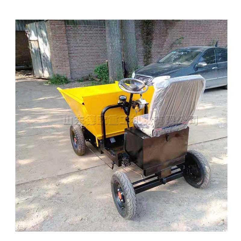 建筑工地工程翻斗车 四轮座驾式电动运输车 水泥沙子运输灰斗车