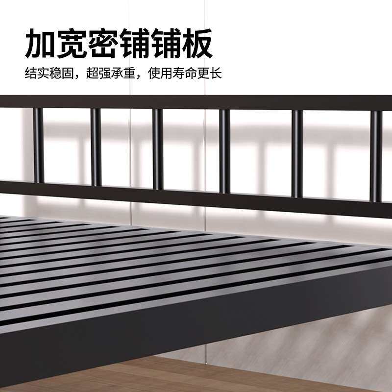 单人单层铁床现代简约铁架床1.2米铁艺床简约加厚学生员工单人床