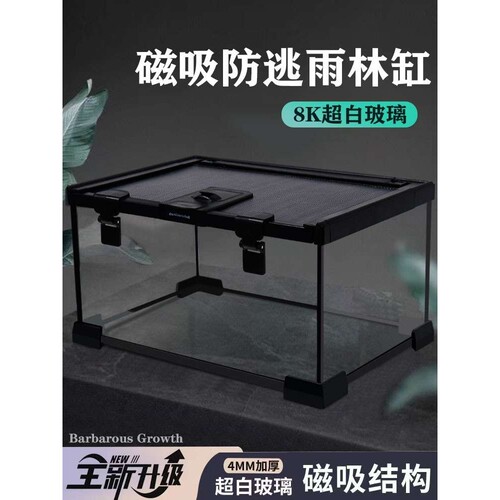 玻璃爬宠饲养箱雨林造景生态缸蜥蜴睫角守宫角蛙宠物蛇饲养盒桌面