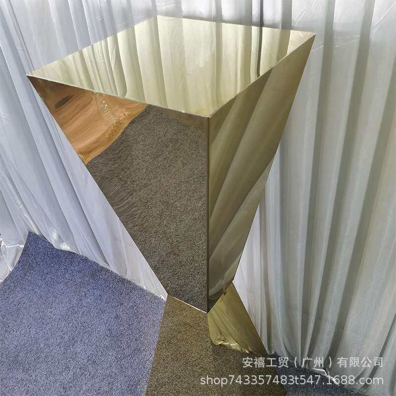 新款跨境欧式不锈钢甜品台婚庆路引婚礼堂装饰道具酒店餐厅花器