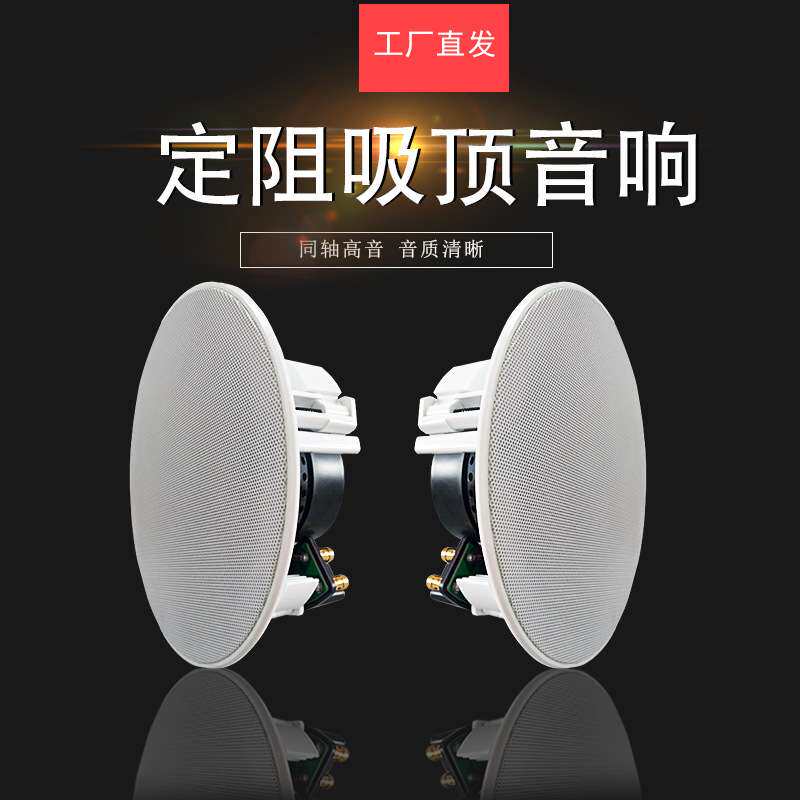 工厂 定阻无边框吸顶音响同轴高音吸顶喇叭天花板音箱6.5寸