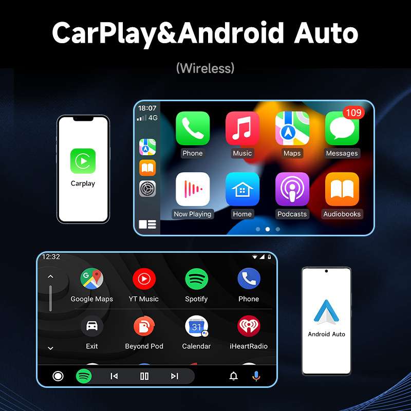 7寸车载智慧屏一体机无线Carplay安卓AUTO安手机投屏视频播放跨境