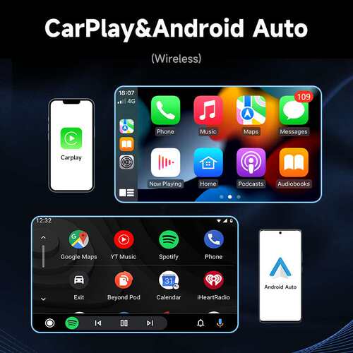 7寸车载智慧屏一体机无线Carplay安卓AUTO安手机投屏视频播放跨境