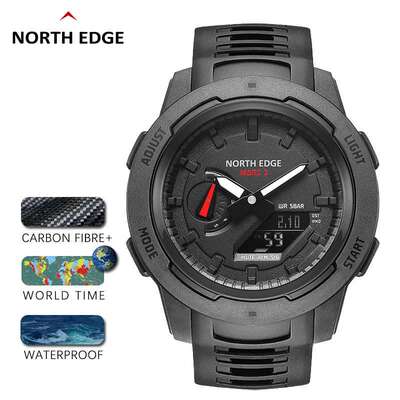 Sports Watch Carbon Fiber Waterproof Student Digital Watch