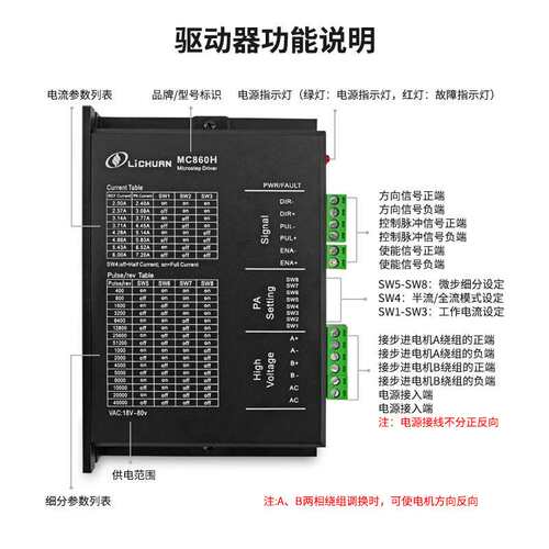 新力川MC860H86步进电机驱动器两相自发脉冲步进驱动器现货厂家