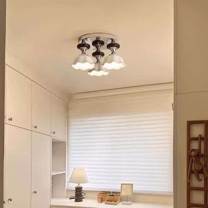 法式复古风卧室吸顶灯中古奶油走廊玄关入户灯现代简约陶瓷壁灯