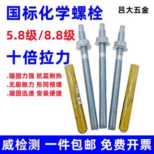 化学螺栓高强度倒锥化学锚栓膨胀螺丝8.8级M10M12M16M18M20M24M30