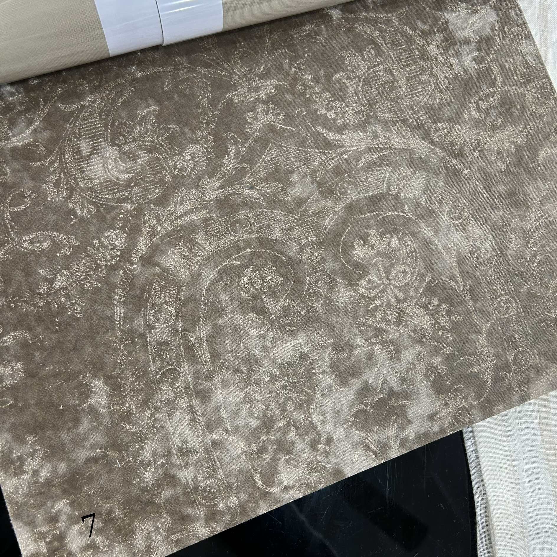 门幅280cm烫金绒布法式欧式花布红色蓝色黄色宽幅烫金绒布窗帘布