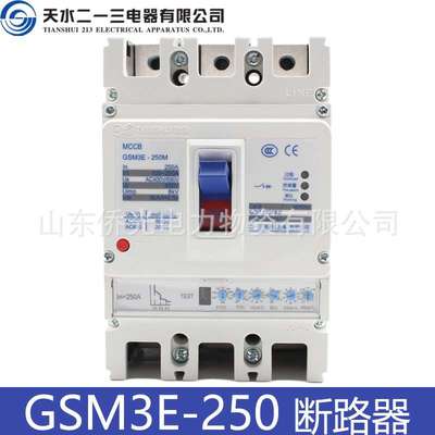 天水二一三GSM3E-250MH/3300 250A电子式塑壳断路器空气开关