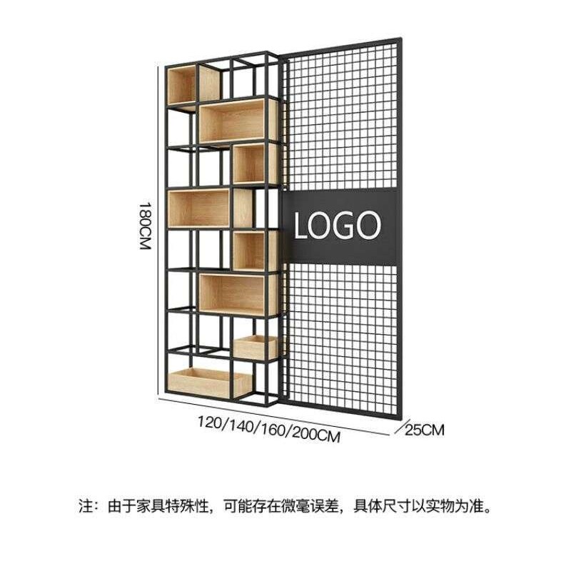 铁艺隔断屏风办公室客厅餐厅铁网置物架工业风书架公司展示架展架
