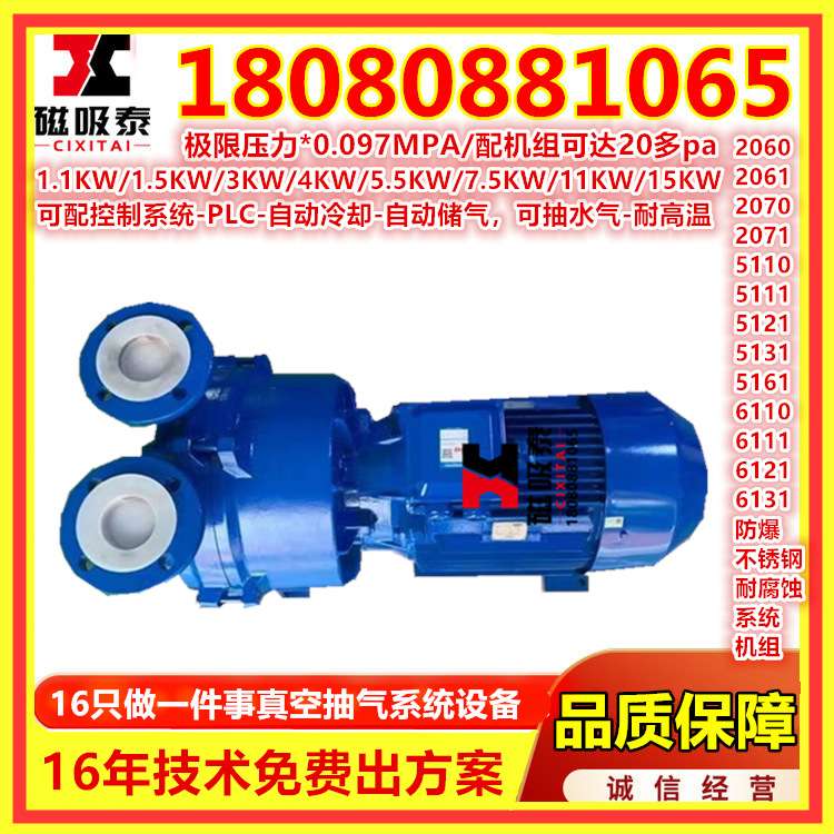 容器抽真空冷凝器抽空水提取系统、液环真空泵2BV6131防爆电机