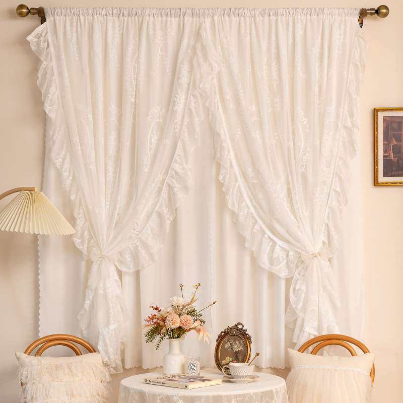 法式白色蕾丝窗帘公主风双层纱帘透光不透人梦幻少女卧室飘窗门帘,玩具/童车/益智/积木/模型,四驱车零配件/工具,淘宝优惠券,粉丝福利购,淘宝优惠卷