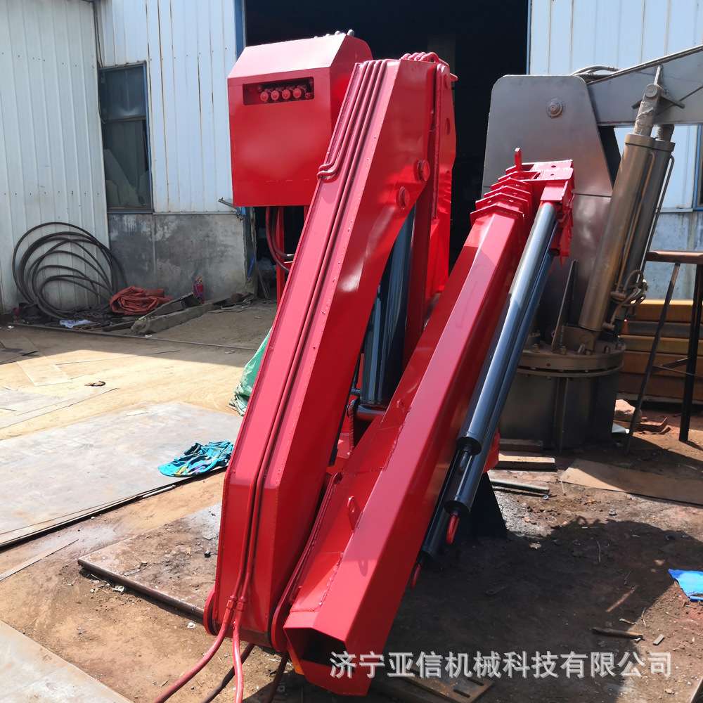 固定式船用起重机 小型渔船用旋转折臂吊 遥控渔船折臂吊机