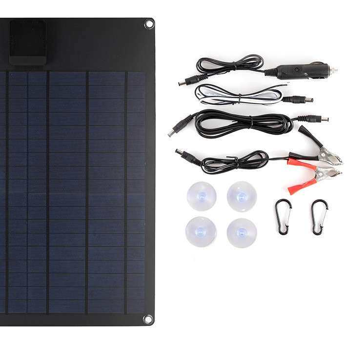 20W 18V 5V多晶硅太阳能户外手机充电器 12V蓄电池太阳能充电板