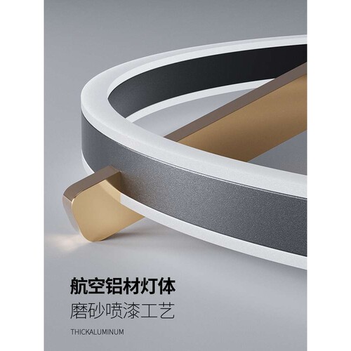 客厅吊灯现代简约轻奢主灯大气餐厅意式极简环形吸吊两用中山灯具