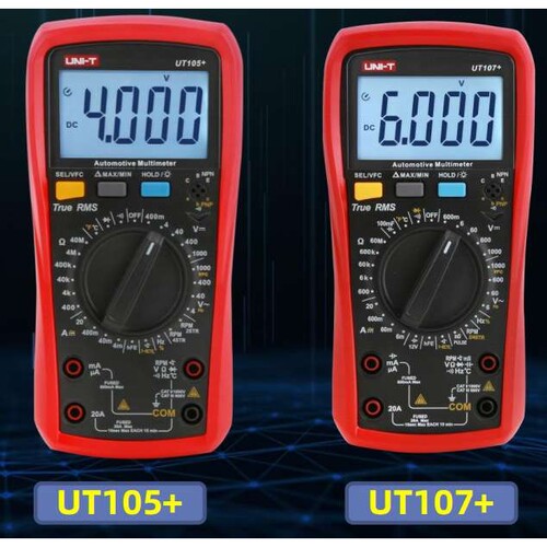 优利德 手持式汽车多用数字万用表 UT105+/UT107+/UT109