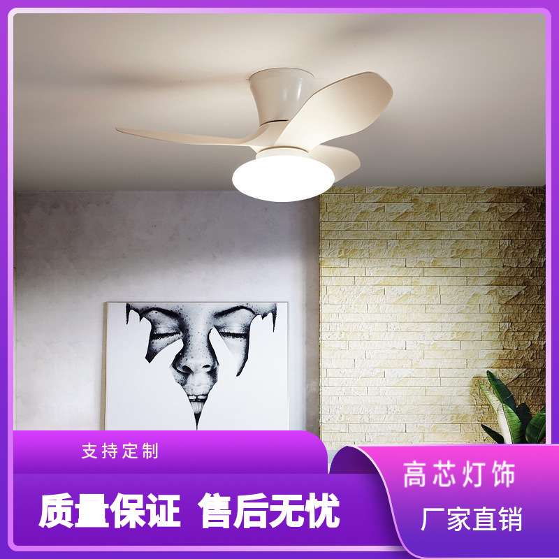 卧室吸顶风扇灯吊杆可变档吊扇灯客厅带灯适用可调光风扇灯客厅