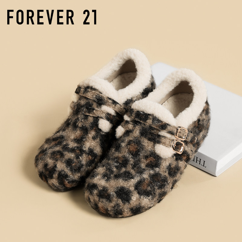 F21豹纹加绒保暖内增高勃肯鞋女2025新款冬软底不累全包毛毛棉鞋,女鞋,勃肯鞋/软木鞋,淘宝优惠券,粉丝福利购,淘宝优惠卷