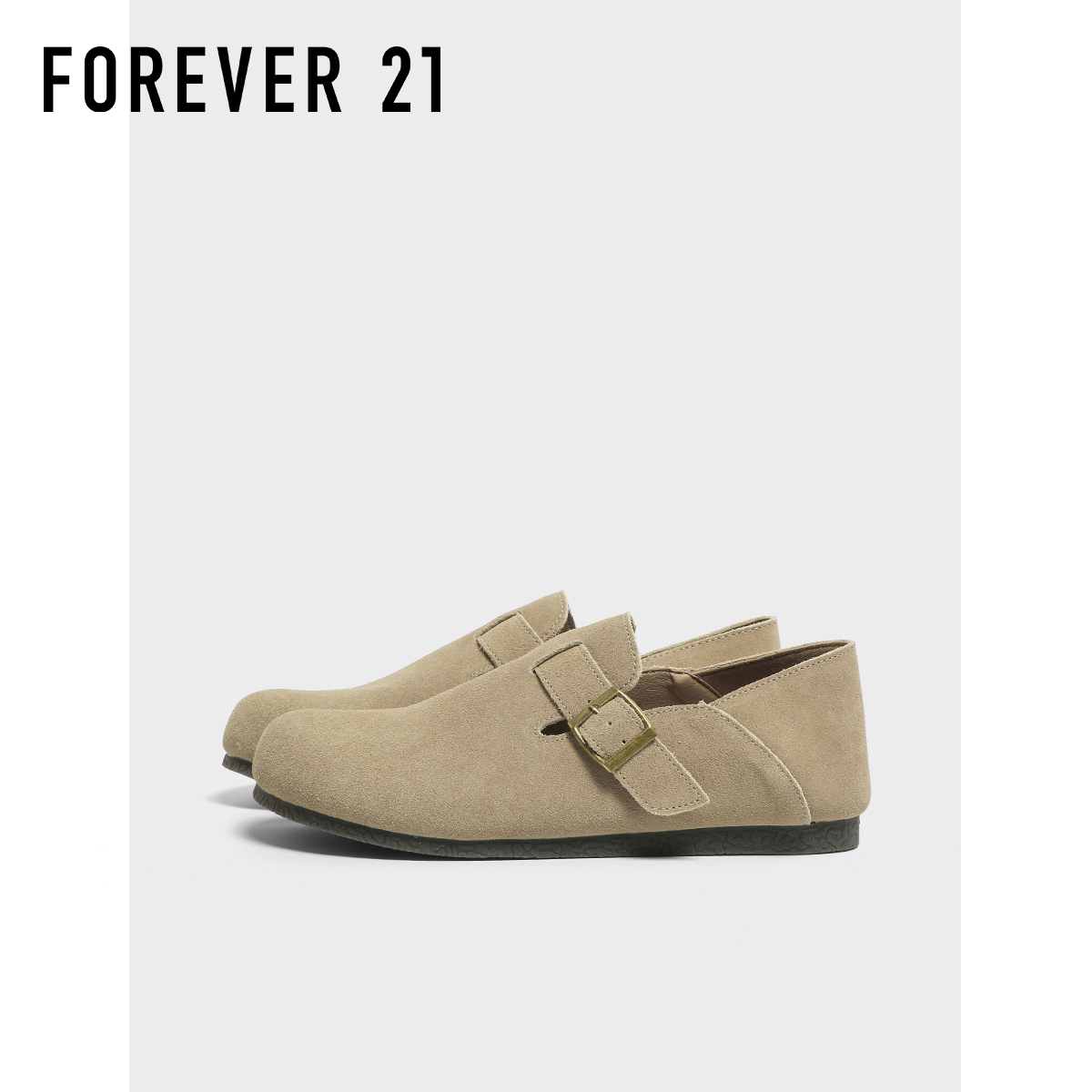 F21真皮一脚蹬勃肯鞋女2025新款