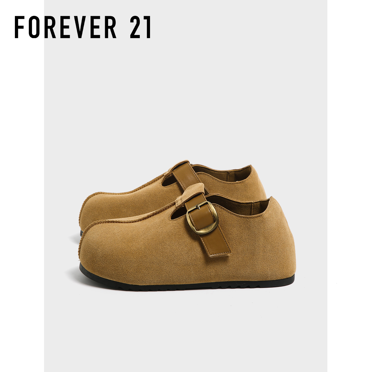 F21厚底大头全包勃肯鞋2025新款