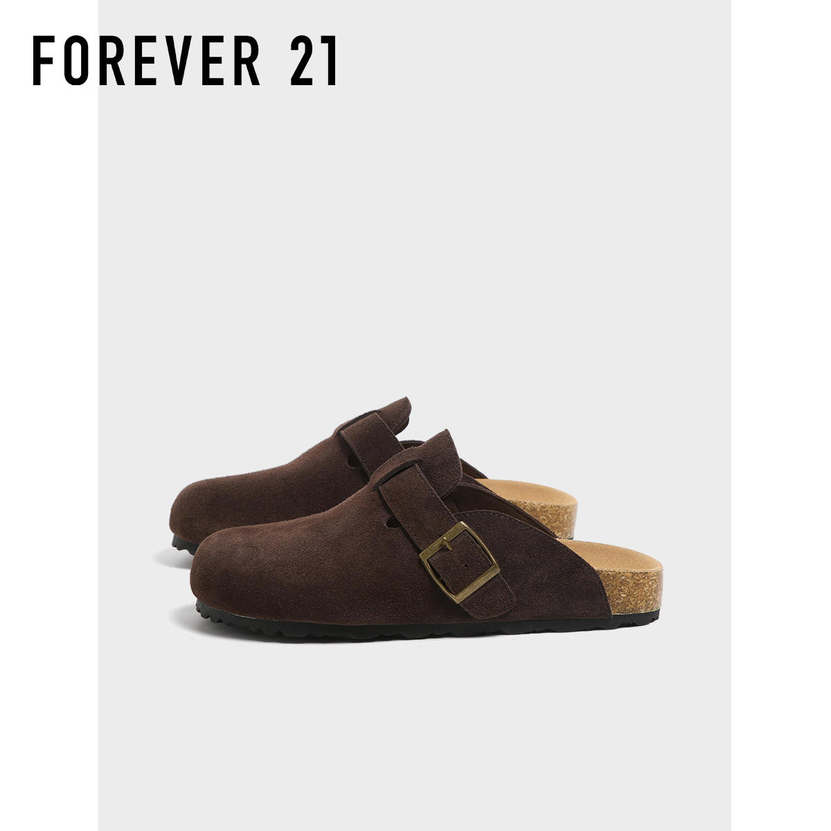 F21真皮厚底勃肯鞋女款2025