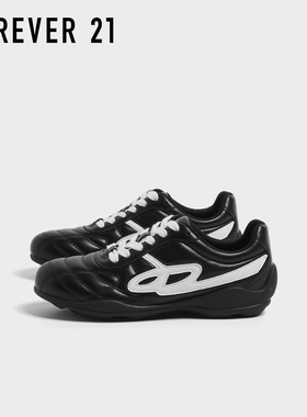 F21黑色运动鞋女2025新款秋季软厚底轻便百搭低帮休闲德训赛车鞋