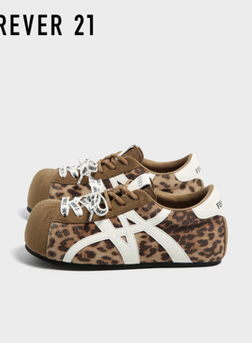 F21豹纹大头德训鞋女2025新款秋季爆款内增高百搭时尚休闲泡芙鞋