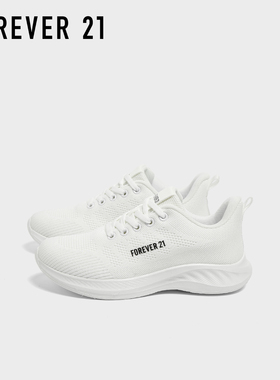 F21白色运动鞋女款2025新款秋季爆款厚底减震跑步轻便超轻飞织鞋