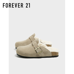 F21加绒勃肯鞋女款2025新款秋冬加绒加厚保暖抗寒一脚蹬勃肯棉鞋