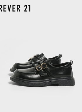 F21英伦风黑色小皮鞋女款2025新款秋季配裙子百搭学生休闲乐福鞋