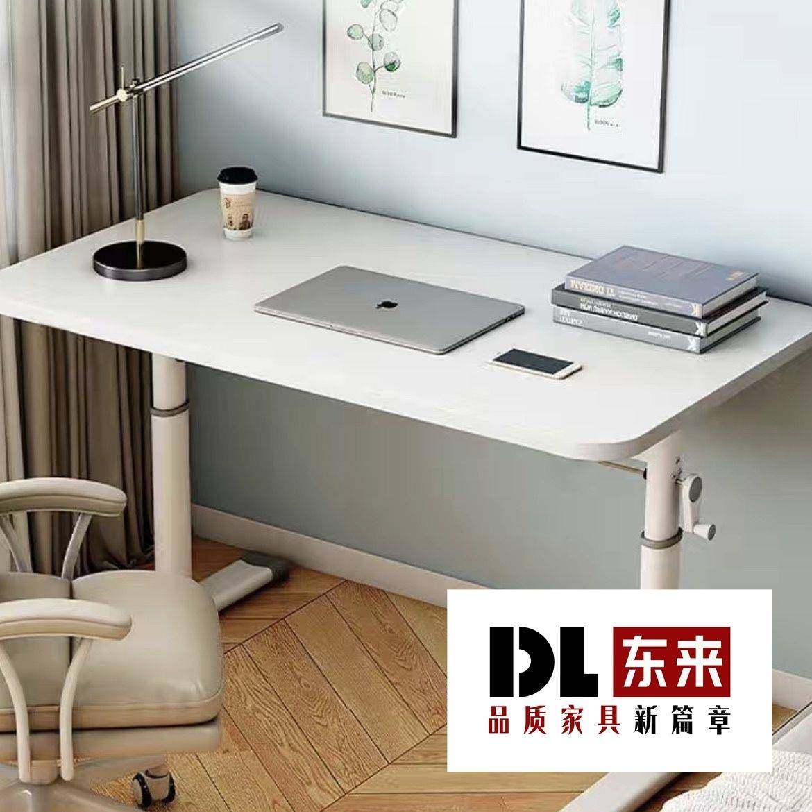 桌子小书桌学生可升降手摇升降桌大白桌手摇升降桌简约书写桌宿舍