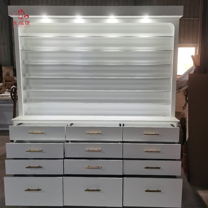 简洁带灯组合展示柜美甲油陈列柜展示柜储物柜