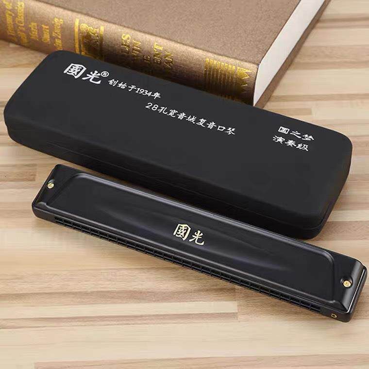 国光演奏级口琴24孔复音口琴#A/B/C/D/E/F/G调重音口琴成人专业