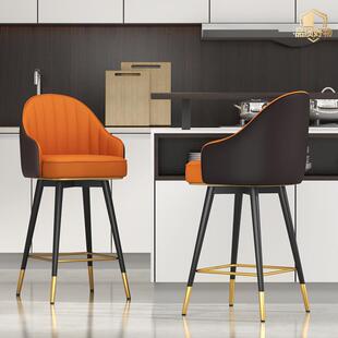吧台椅现代简约高吧台凳子靠背椅家用吧椅旋转高脚凳轻奢酒吧椅子