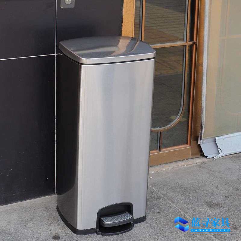 厨房卫生间垃圾桶专用带盖脚踩家用客厅商用办公室大容量不锈钢桶