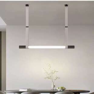 意大利SLIVER皮革餐厅吊灯后现代设计师吧台办公室一字长条玻璃灯