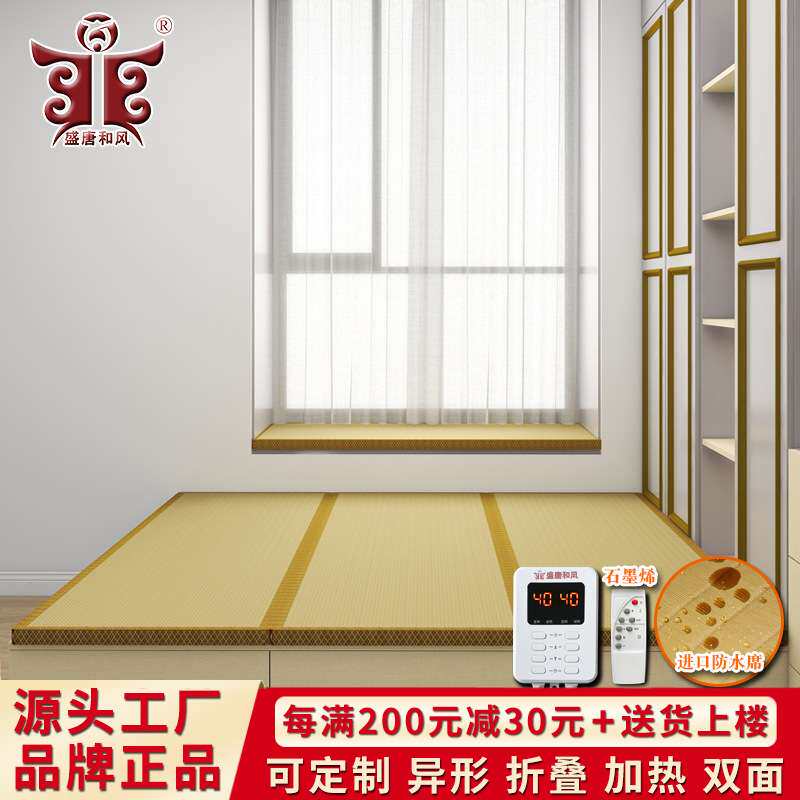 防水电加热榻榻米垫子家用黄麻床垫椰棕硬垫茶室地垫尺寸可定
