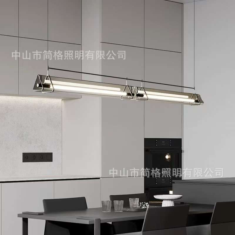 餐厅吊灯设计师吧台极简后现代一字办公室长条咖啡厅超长收银台灯
