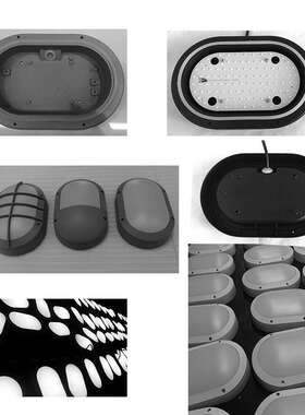 LED户外防潮灯外壳 led室外吸顶灯10W18W椭圆户外屋檐走道灯