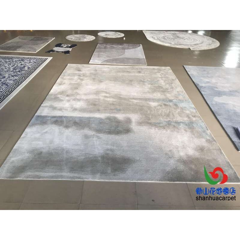 现代简约水墨画新中式手工腈纶客厅茶几沙发地毯大厅办公室接待室
