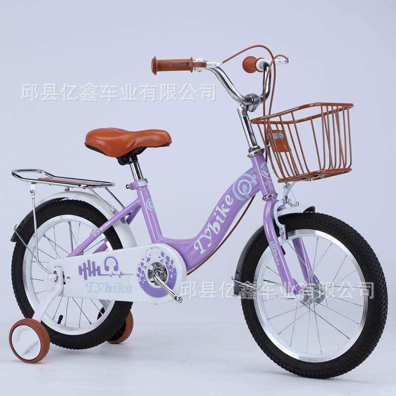 现货小孩脚踏自行车12/14/16寸粉色公主风小孩自行车家用小孩童车