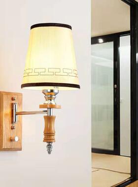 北欧实木壁灯现代简约床头卧室客厅原木创意过道走廊led墙壁灯具