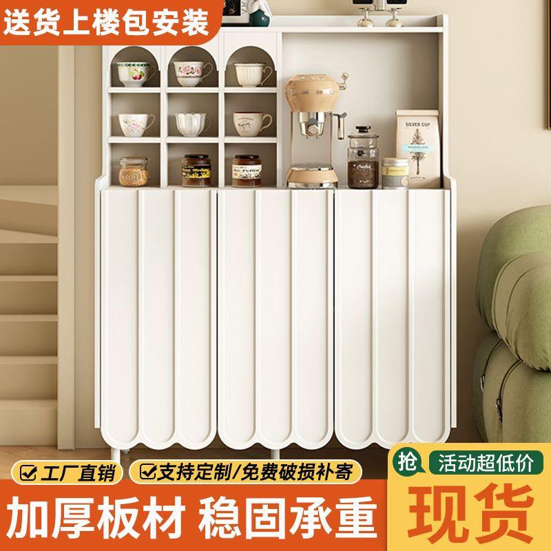 餐边柜轻奢复古黑色小户型客厅沙发边柜现代简约咖啡柜储物茶水柜