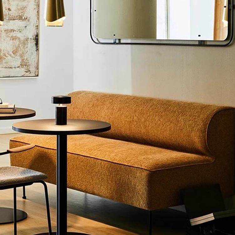 北欧轻奢小户型布艺沙发简约现代客厅沙发咖啡厅卡座无扶手沙发