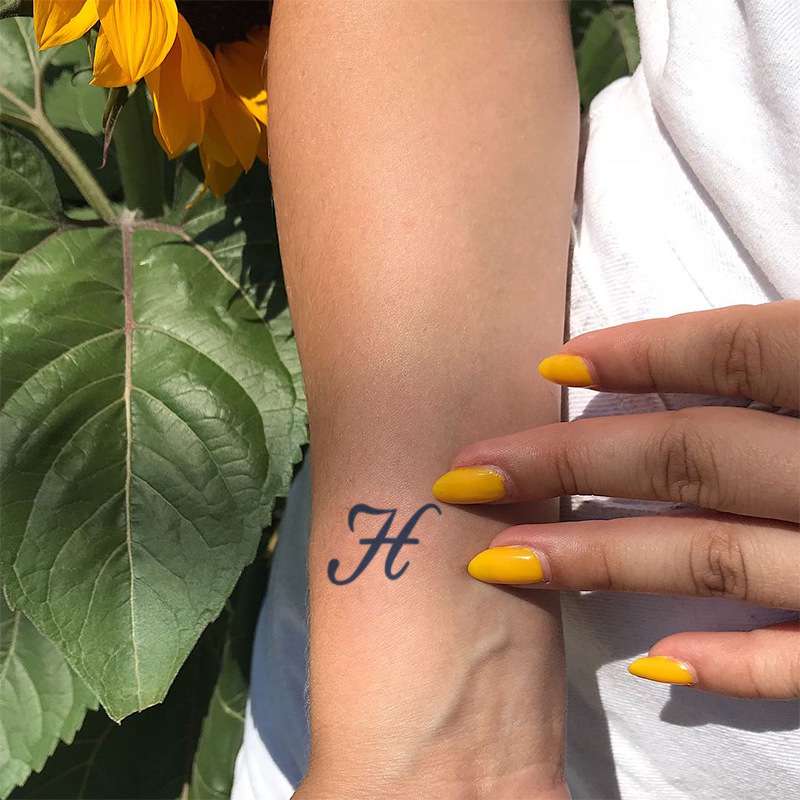 【首字母系列】 两周时效不反光 方块纹身贴中国