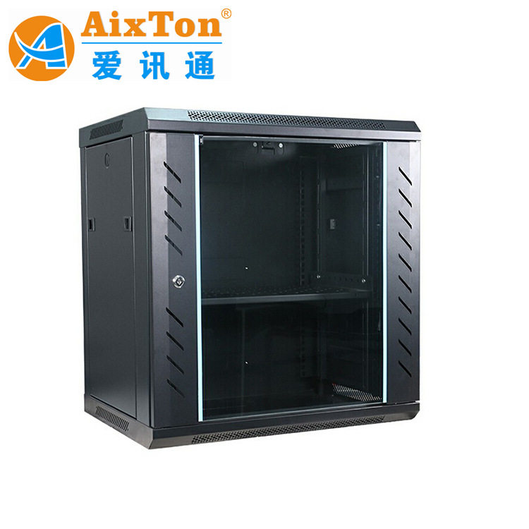 15U壁挂式机柜黑色780mm服务机柜壁挂式网络机柜