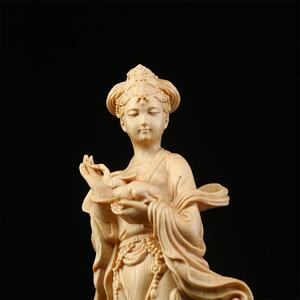 【月宫仙子】桧木嫦娥奔月摆件实木雕刻仙女姐姐家居装饰工艺品