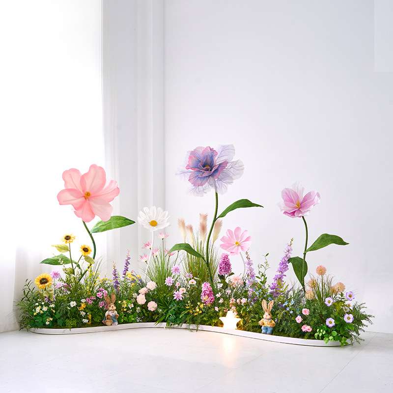 假花仿真花摆设轻奢高端仿真花造景室内花艺摆件隔断花槽花箱装饰