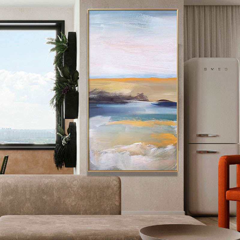 现代简约手绘风景手绘油画大芬油画村沙漠风景客厅卧室装饰画可定